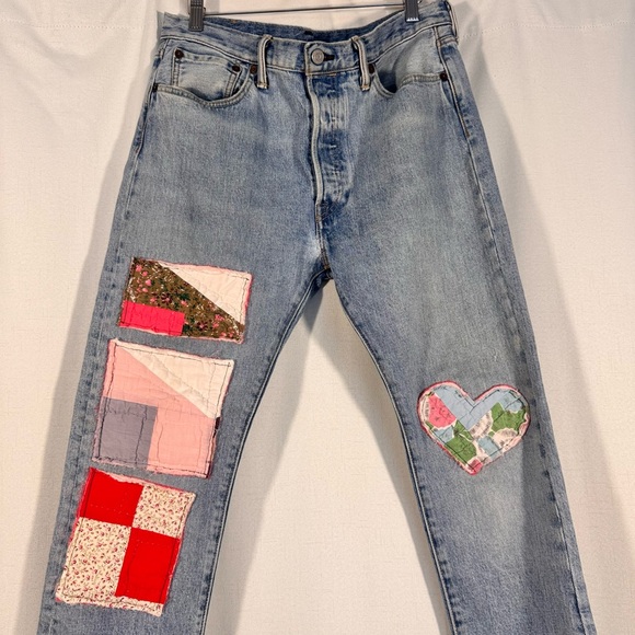 Vintage Levi’s 501 Quilt Patchwork Jeans - Picture 3 of 8